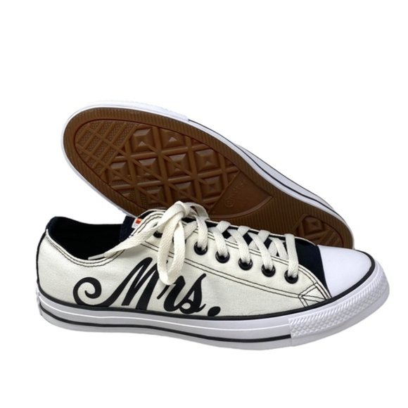 Converse Ctas Low Top Wedding White Canvas Men’s Sneakers Custom 171213C-WHTOFBK - Picture 9 of 12